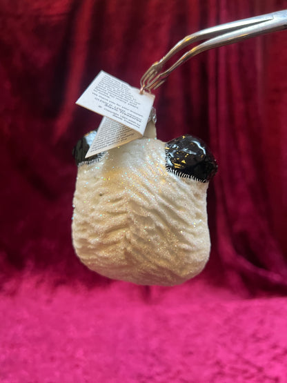 Vintage Christmas - Handblown Glass Ornament - Mini Panda - Slavic Treasures - Made In Poland