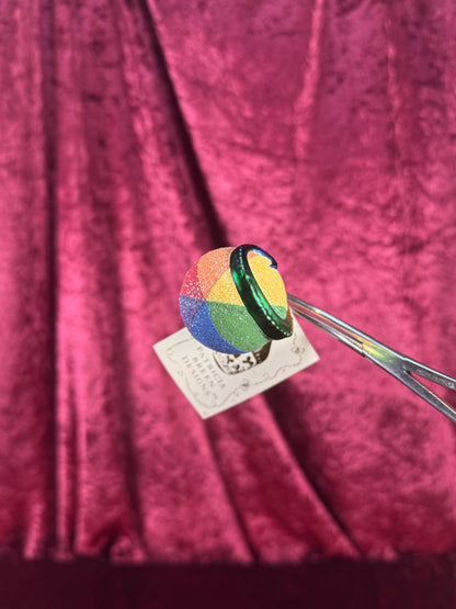 Vintage Christmas - Handblown Glass Ornament - Chameleon On Rainbow Ball - Patricia Breen - Poland