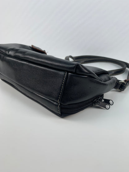 Vintage Purse - Crossbody Multi-Pocket Utility Bag - Black