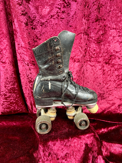 Vintage Leather Roller Skates – Black Leather - Chicago Wheels and Sure-Grip Trucks