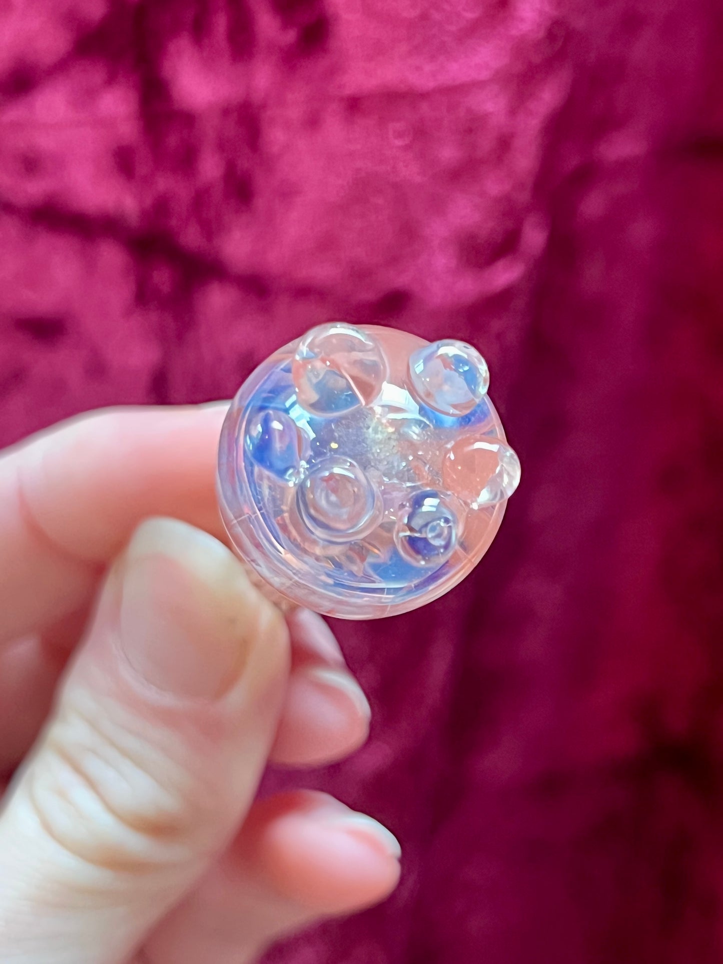 Vintage Miniature Glass Bottle - Handblown Bud Vase - Pink and Blue - 1.75”