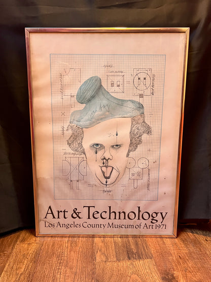 Vintage Wall Art - Framed Print - Stephen King's IT Style Clown - LA County Museum of Art - 1971
