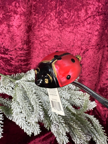 Vintage Christmas - Glass Clip-On Ornament - Ladybug Legend - Vintage Glassworks - Germany