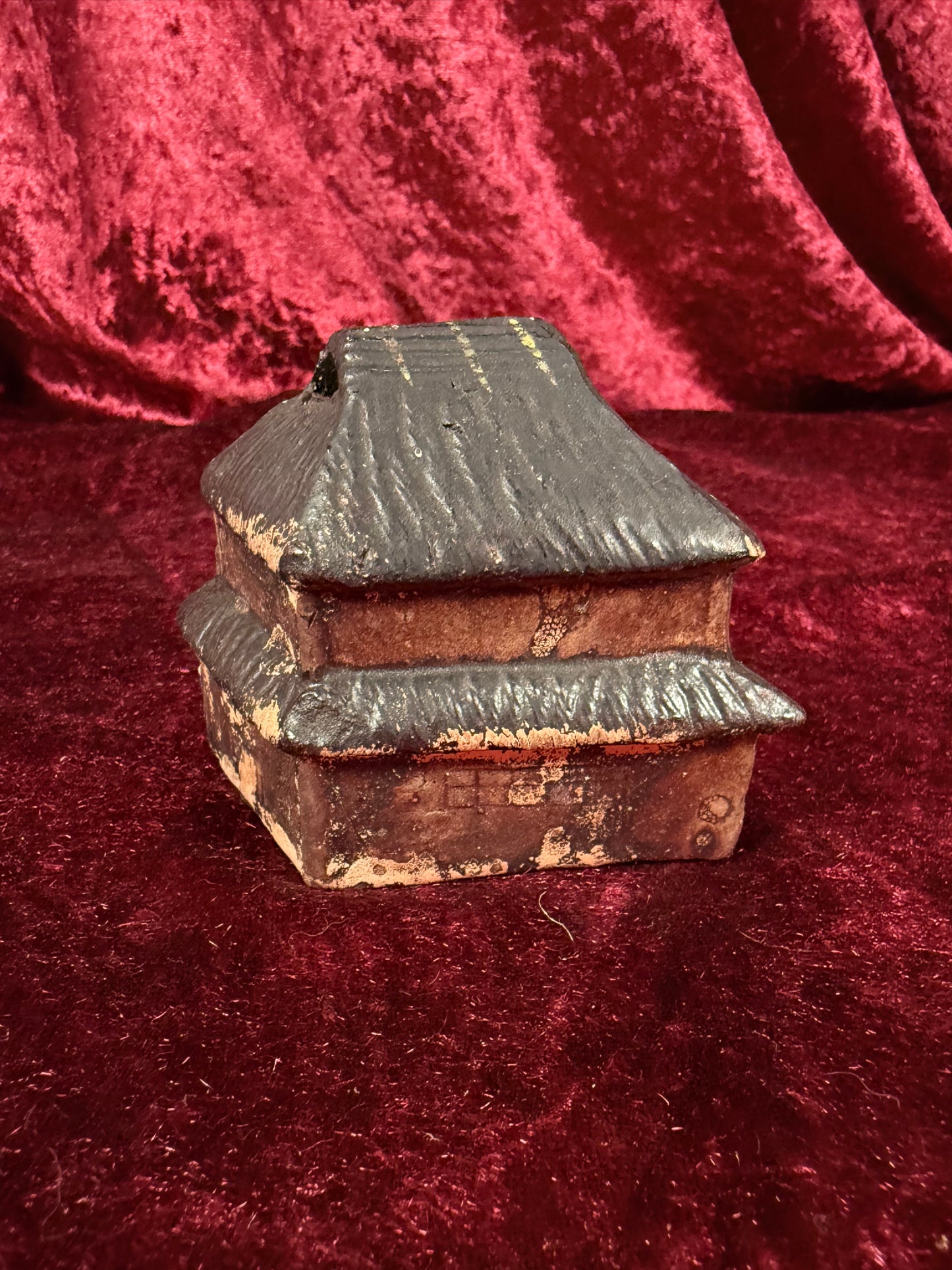 Vintage Clay Incense Burner - Japanese Minka Tea House Sculpture