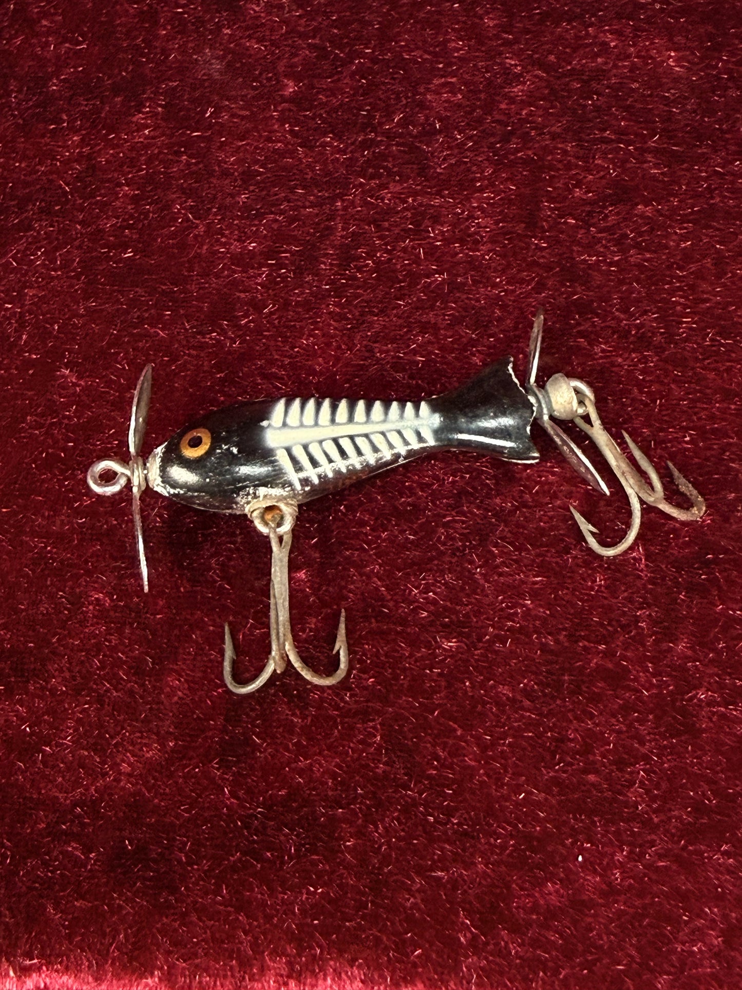 Vintage Wood Fishing Lure – Heddon Tiny Spook Fishbone Pattern