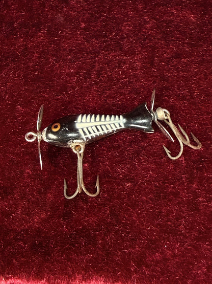 Vintage Wood Fishing Lure – Heddon Tiny Spook Fishbone Pattern