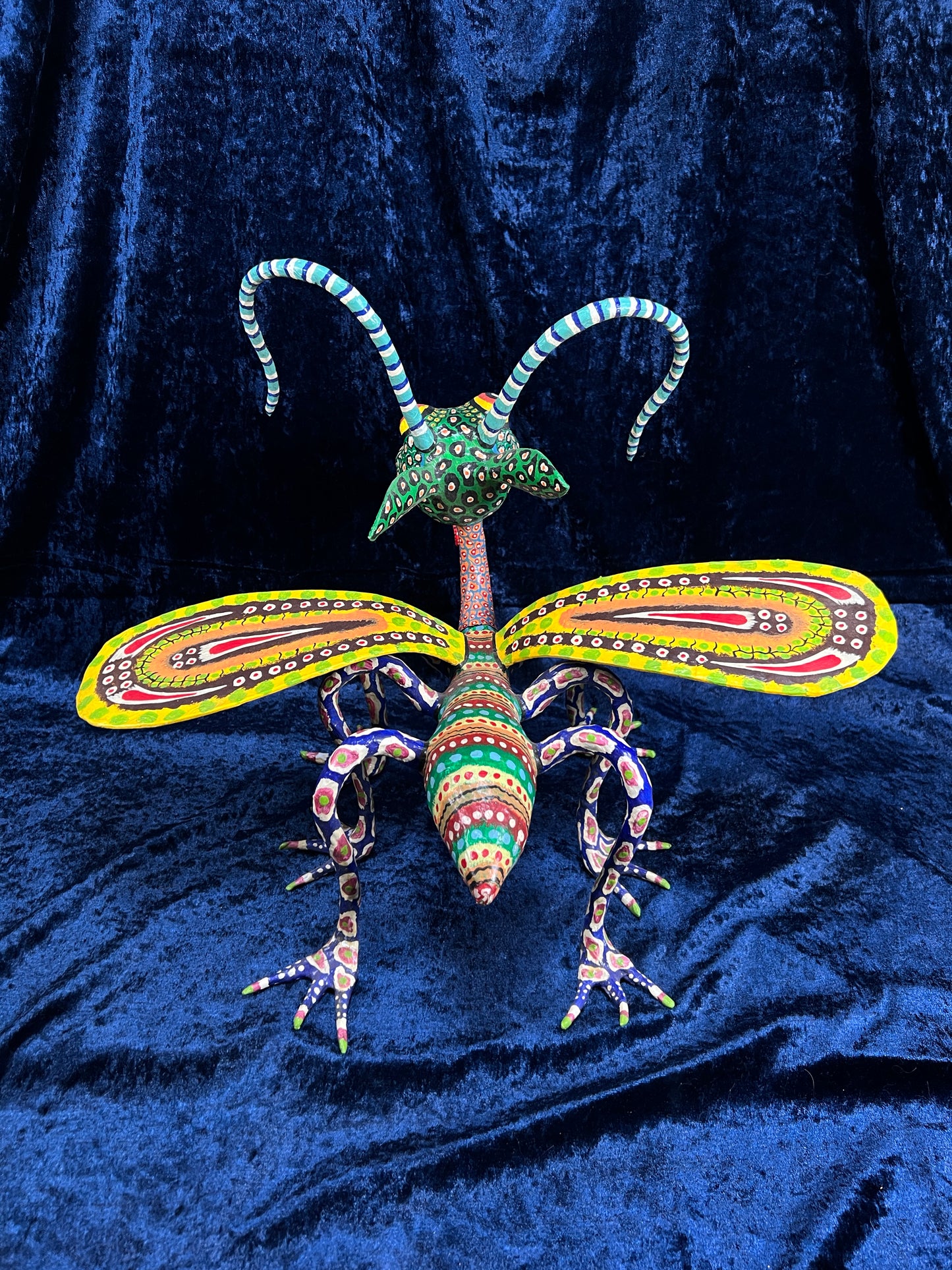 Vintage Paper Mache Alebrije Sculpture – Fantastical Winged Lizard Folk Art