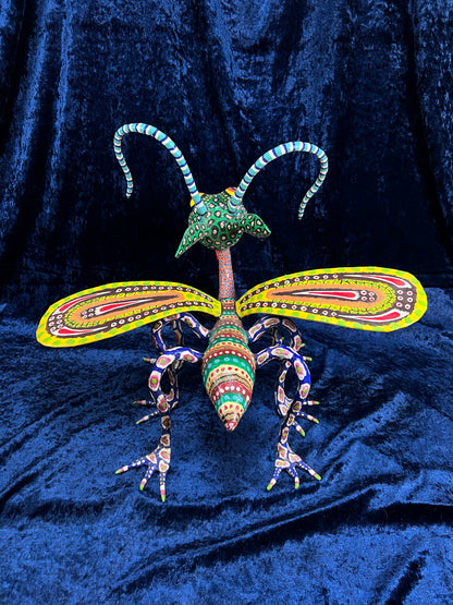 Vintage Paper Mache Alebrije Sculpture – Fantastical Winged Lizard Folk Art