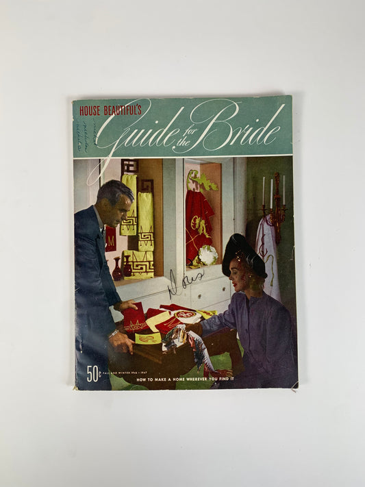 Vintage Ephemera - House Beautiful's Guide for the Bride - Fall and Winter 1946 / 1947