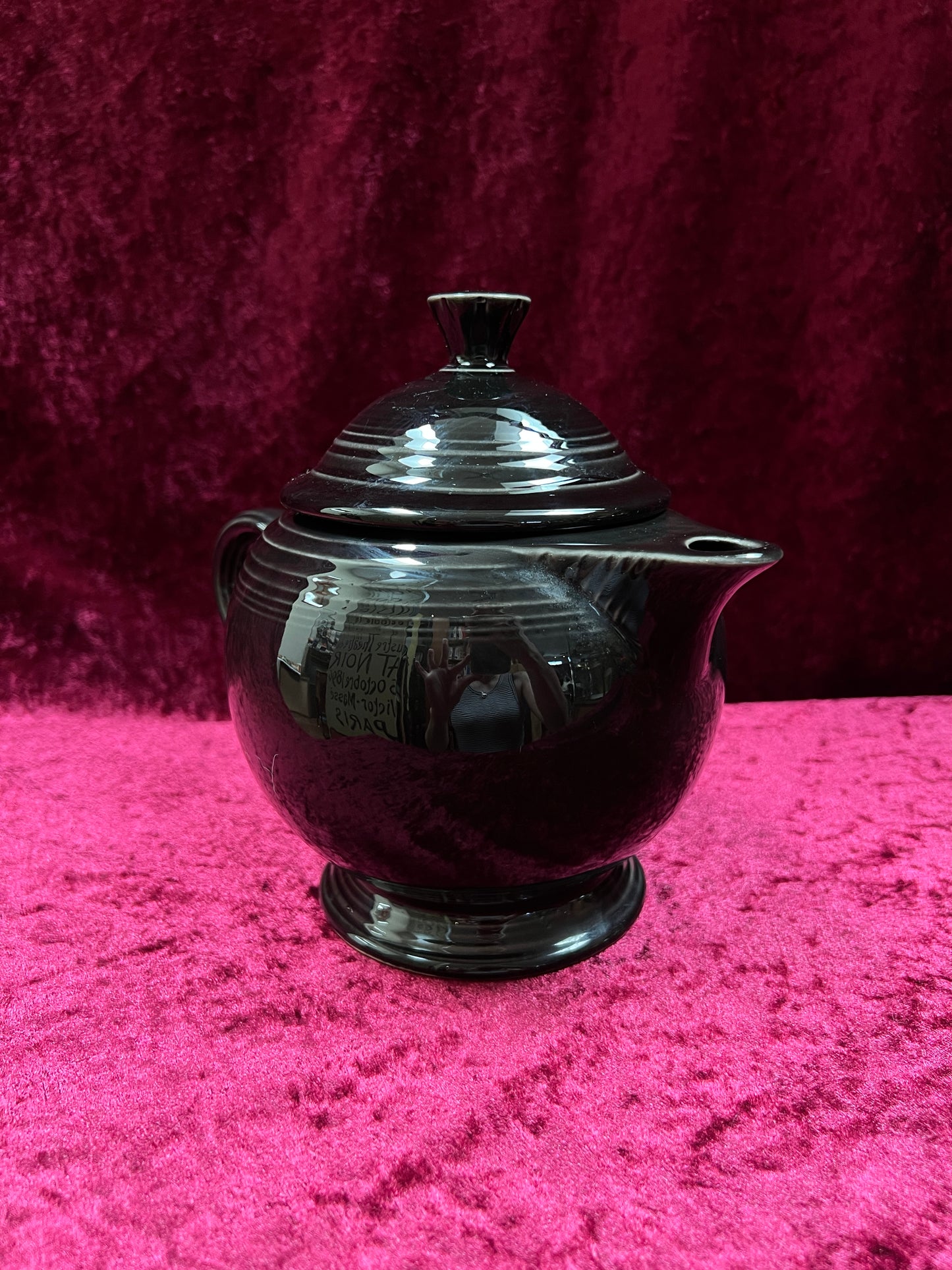 Vintage FIestaware Ceramic Teapot - Homer Laughlin Black 44 Oz Serving Pot