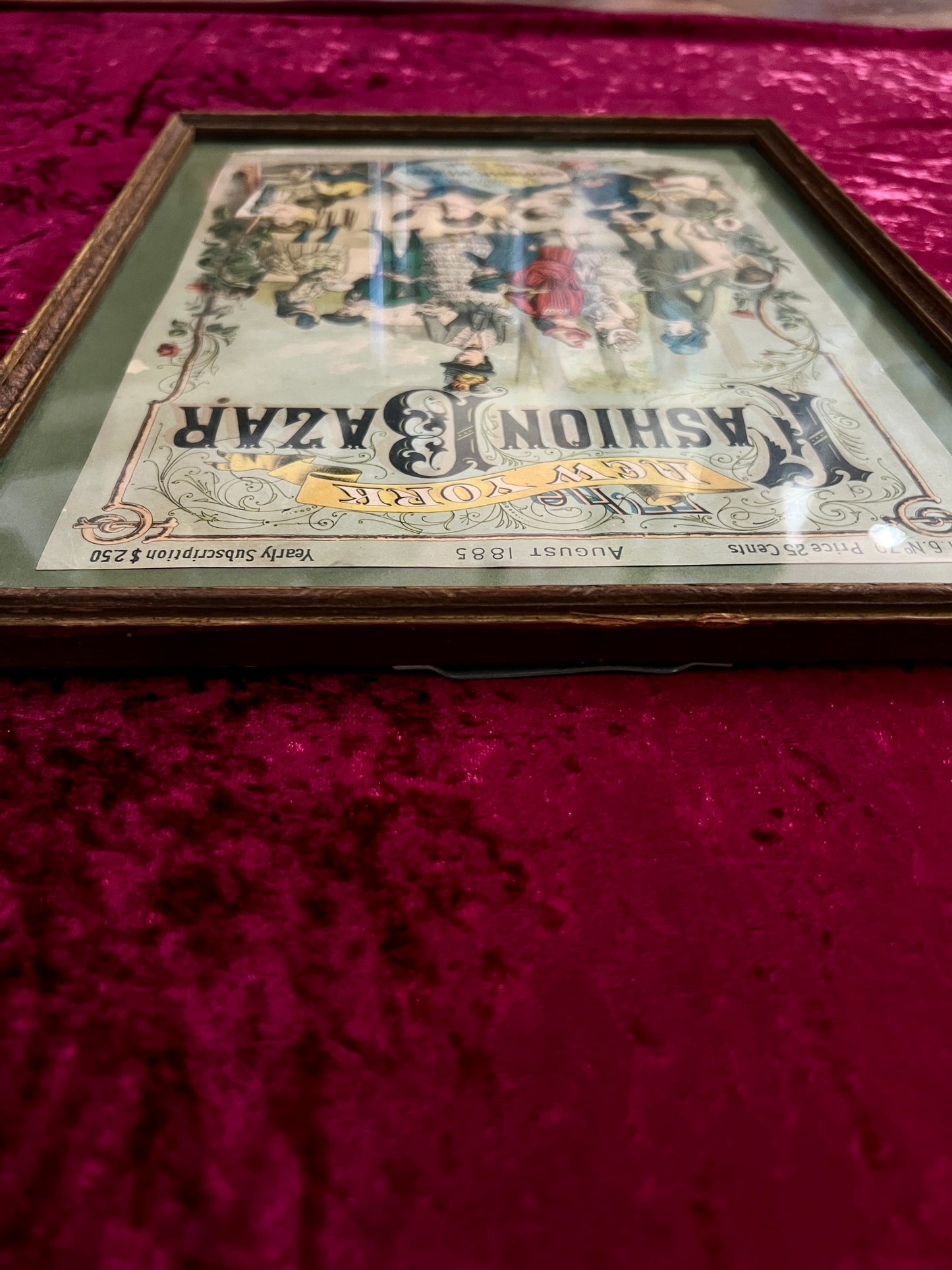 Vintage Framed Magazine Cover - 1885 New York Fashion Bazar George Munro
