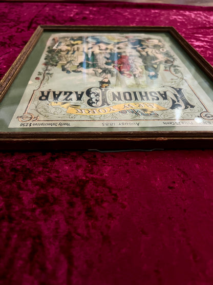 Vintage Framed Magazine Cover - 1885 New York Fashion Bazar George Munro
