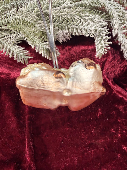 Vintage Christmas - Handblown Glass Ornament - Sheep - Inge Glas - Germany