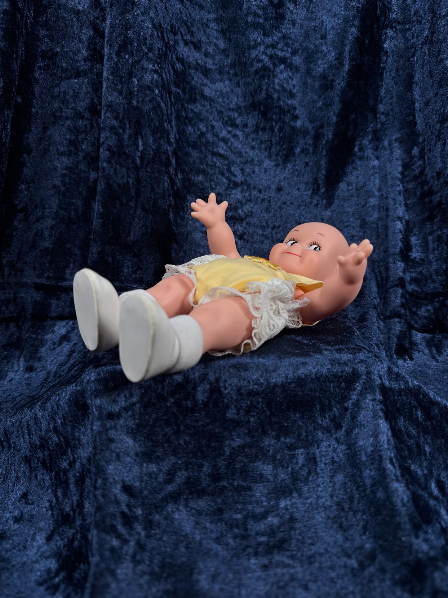 Vintage Vinyl Jesco Kewpie Doll – Posable Figure with Yellow Lace Outfit