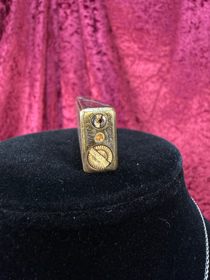 Vintage Colibri Japan Pocket Lighter – Fleur-de-Lis Engraved Brass Tone Case