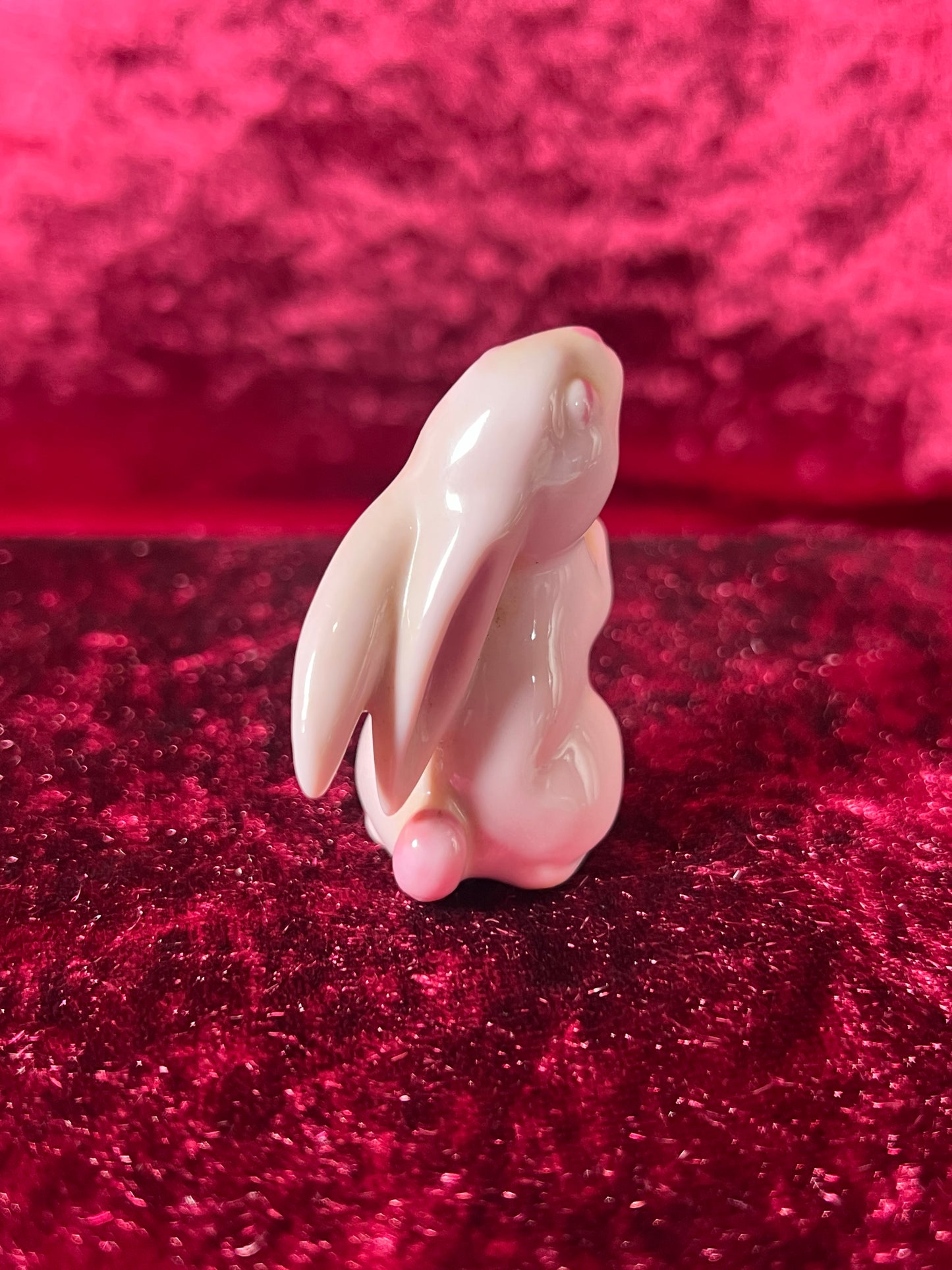 Vintage Figurine - Porcelain Miniature - Pink Bunny - Made In Germany