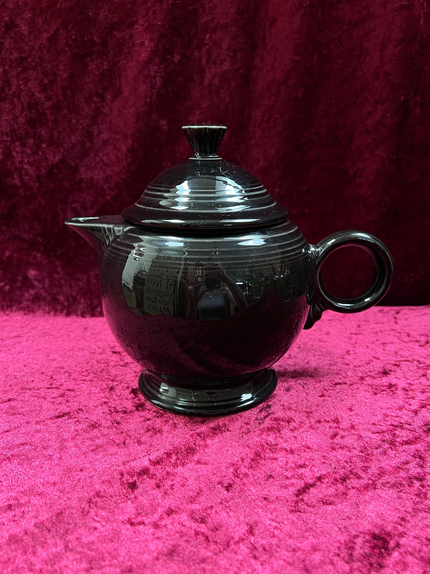 Vintage FIestaware Ceramic Teapot - Homer Laughlin Black 44 Oz Serving Pot