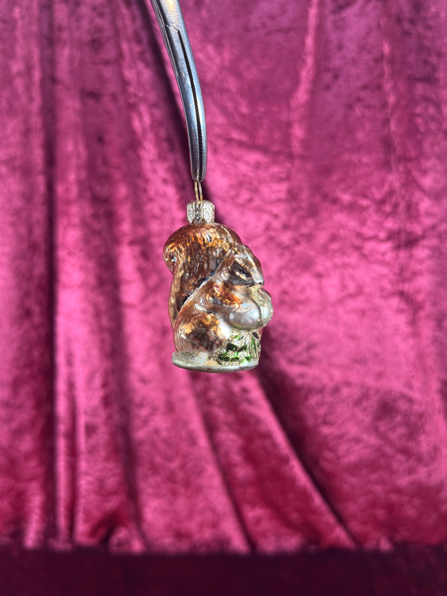 Vintage Christmas - Handblown Glass Ornament - Little Squirrel - 2.75"