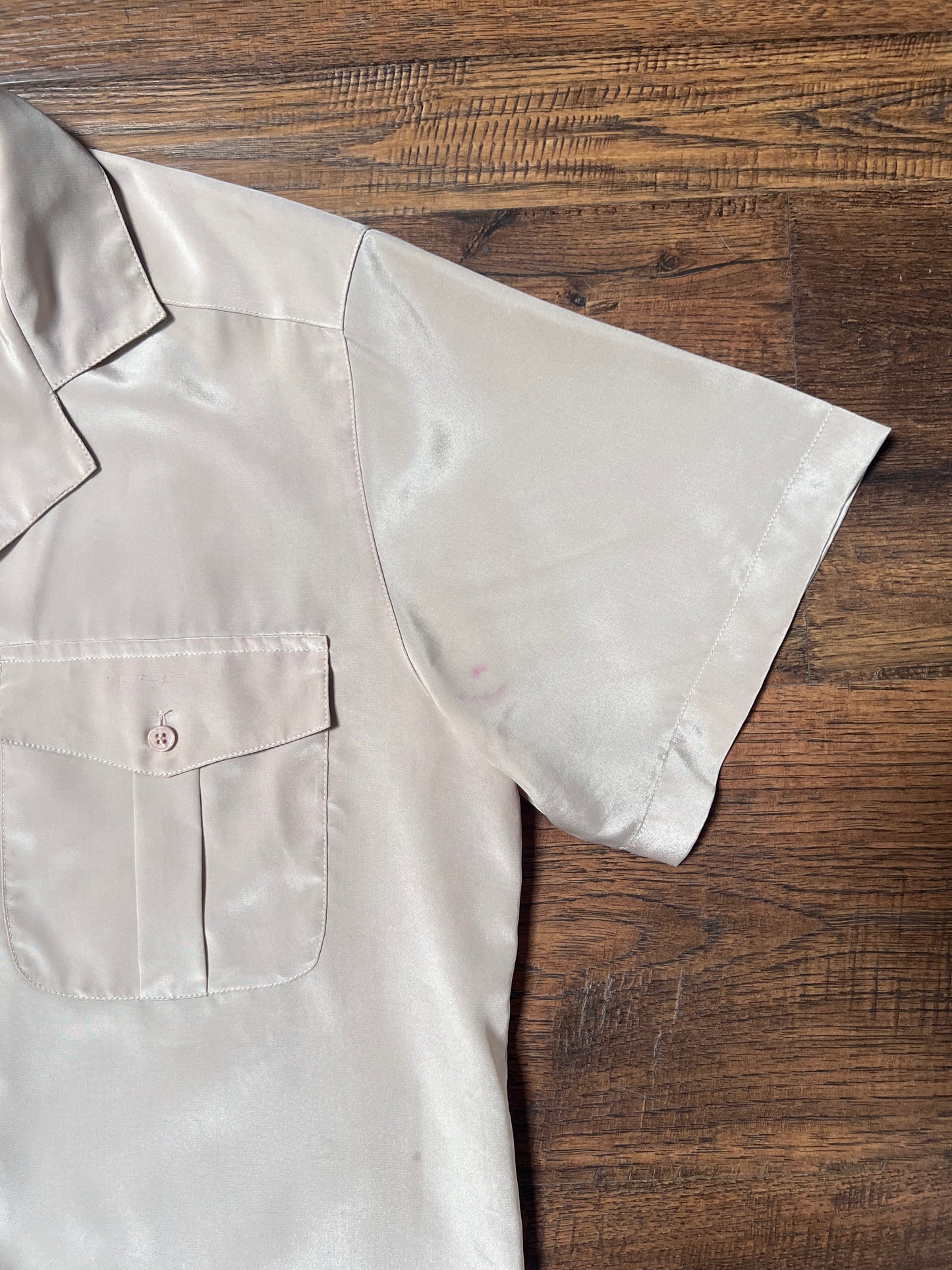 Vintage Clothing - Short Sleeve Blouse - Safari Khaki - Medium - Summerfield