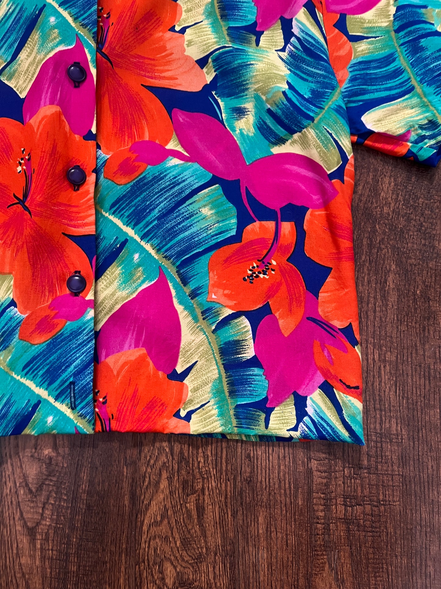 Vintage Norton McNaughton Tropical Two Piece Set - Bright Hawaiian Florals - Medium
