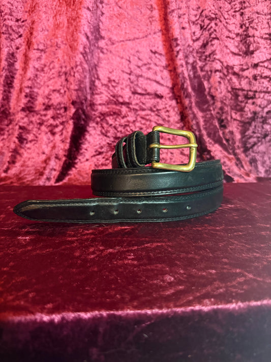 Vintage Accessories - Classic Leather Belt - Black - M