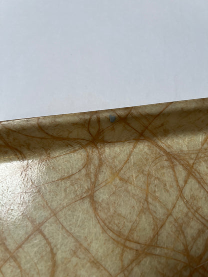 Vintage Cambray Fiberglass Cafeteria Tray - Atomic Gold Spaghetti - 18" X 14"