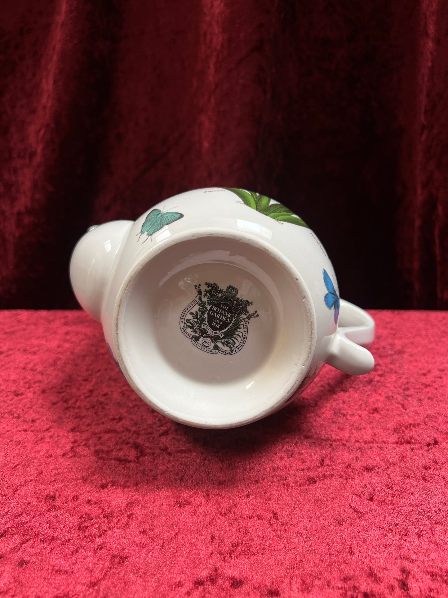 Vintage Ceramic Coffee Pot - Botanic Garden Hyacinth Butterfly Portmeirion