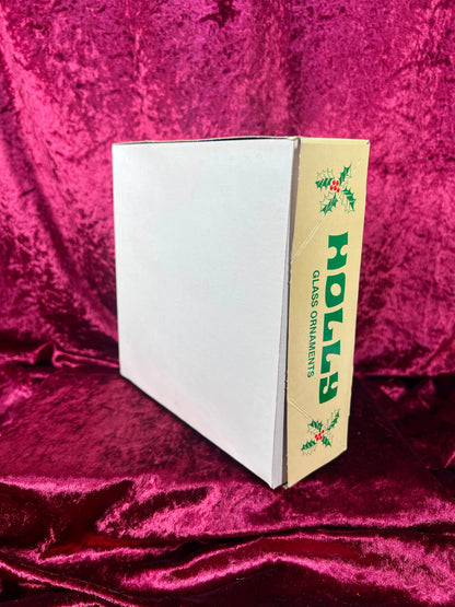 Vintage Christmas - Glass Ornament Set - Solid Red - Holly - Made In USA