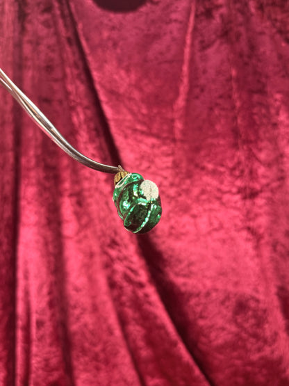 Vintage Christmas - Handblown Glass Ornament - Green Bunny - Czech Republic