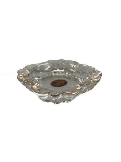Vintage Ashtray - Belgium Heraldic Lion Crest - Clear Glass