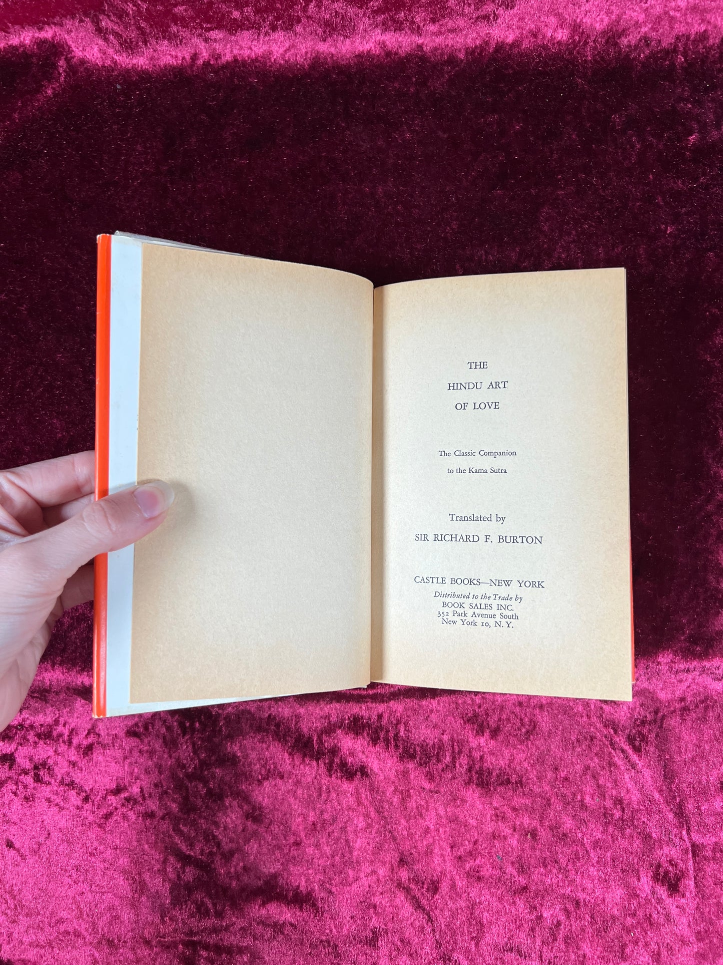 Vintage Hardcover Book – Hindu Art of Love Kama Sutra Companion Richard Burton