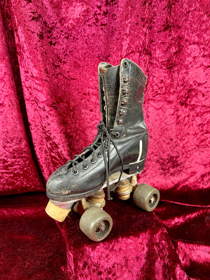 Vintage Leather Roller Skates – Black Leather - Chicago Wheels and Sure-Grip Trucks