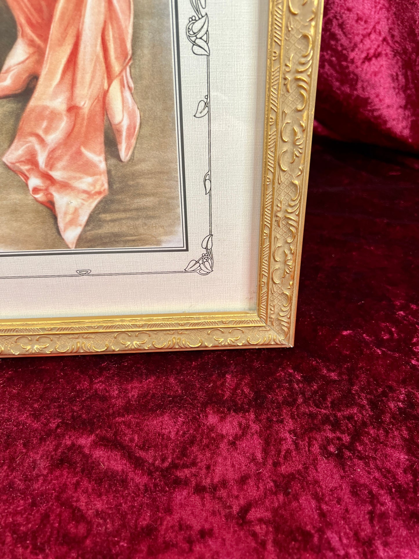 Vintage Long Framed Wall Art – Portrait of Amelia by Hamilton King