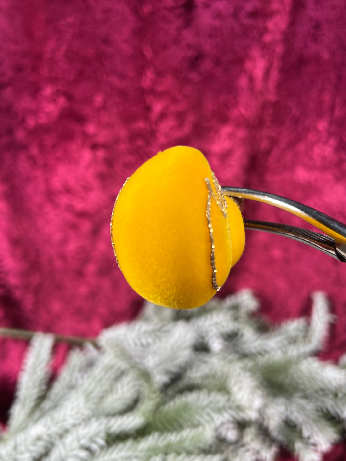 Vintage Christmas - Handblown Glass Ornament - Fuzzy Rubber Ducky