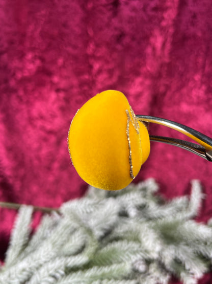 Vintage Christmas - Handblown Glass Ornament - Fuzzy Rubber Ducky