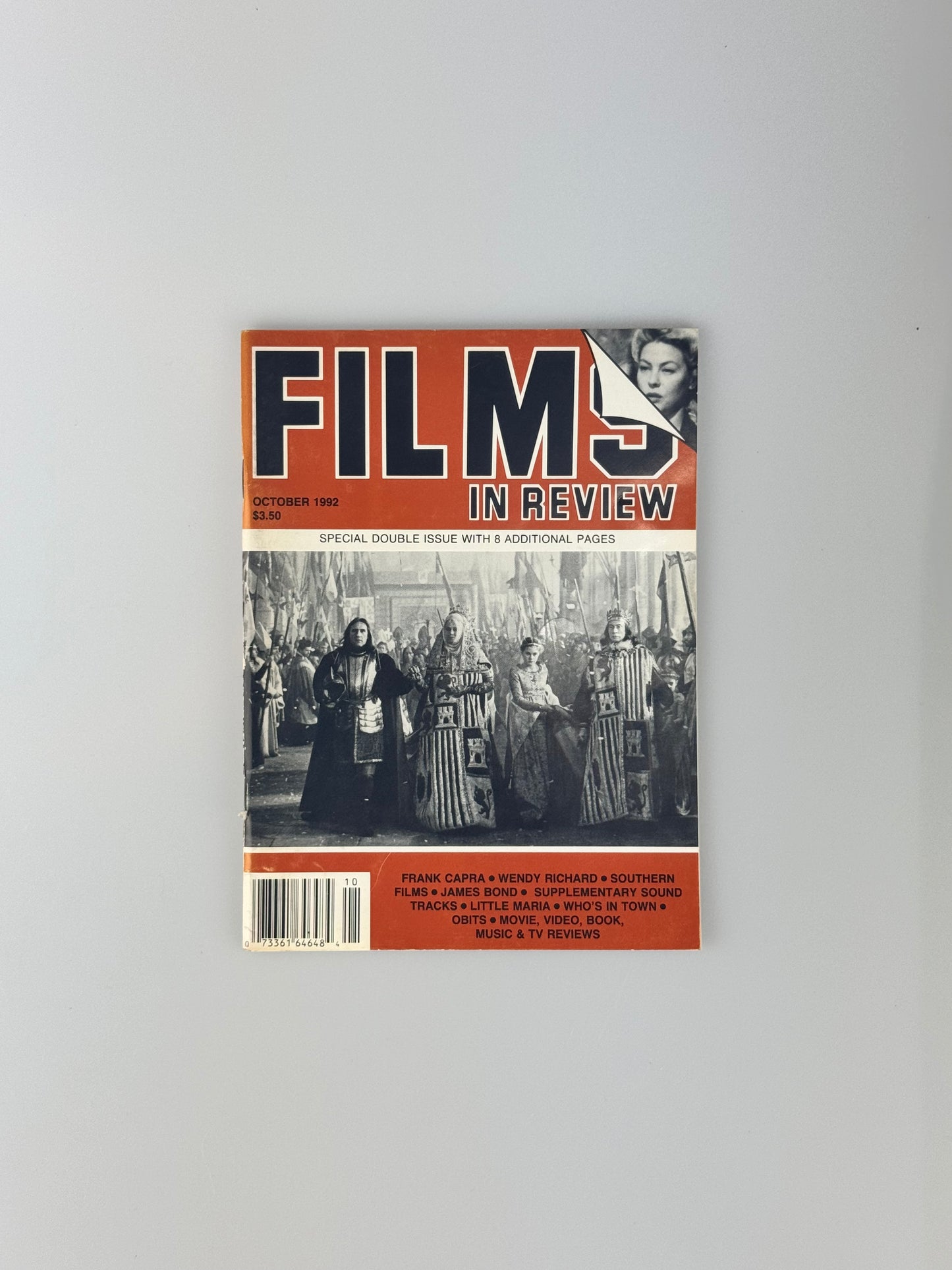 Films In Review Magazine - October 1992 - Frank Capra, Wendy Richard, Southern Films, Little Maria