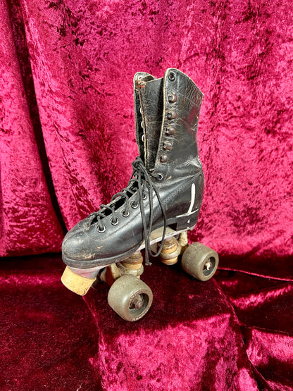 Vintage Leather Roller Skates – Black Leather - Chicago Wheels and Sure-Grip Trucks