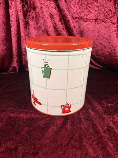 Vintage Decoware Tin Kitchen Canister - Mid Century Kitchen Print