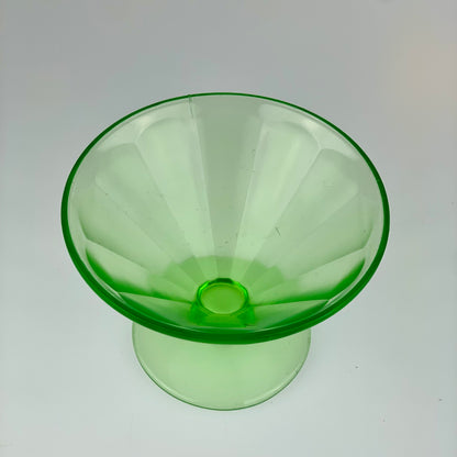 Vintage 1930s Uranium Glass Sherbet Glass