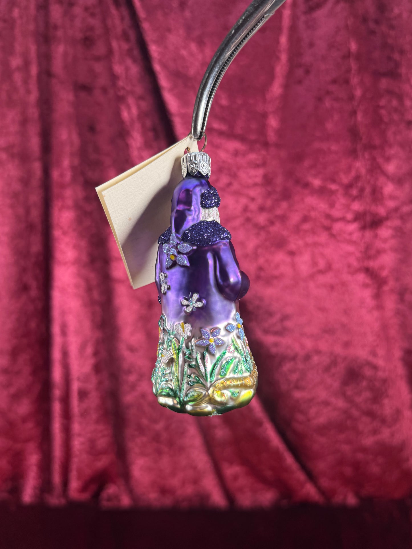 Vintage Christmas - Handblown Glass Ornament - Purple Rainforest Santa - Patricia Breen - Poland - 2000