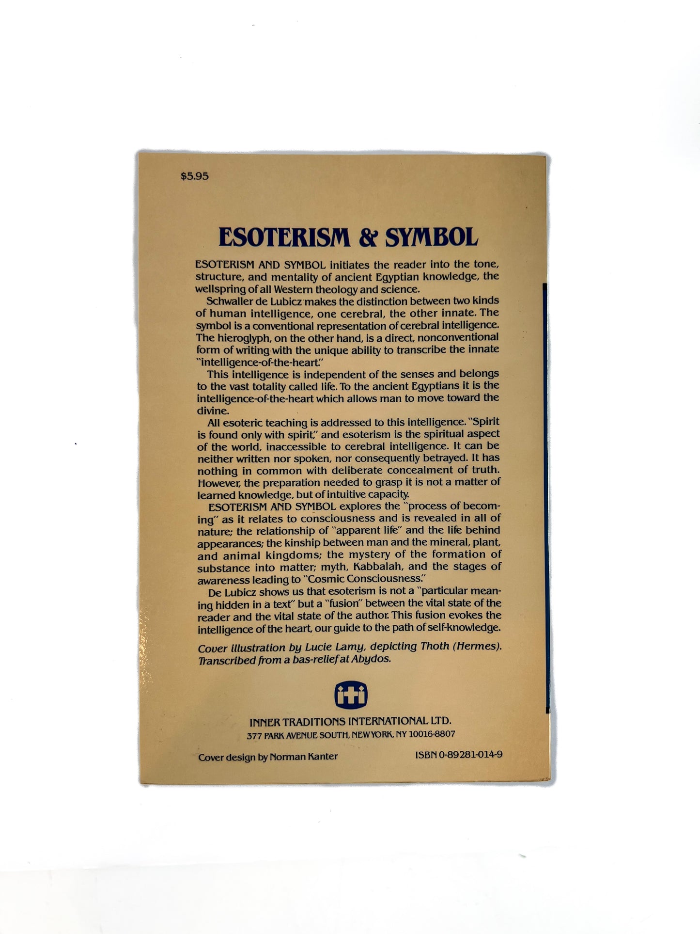 Vintage Paperback - Esoterism & Symbol - R.A. Schwaller de Lubicz - 1985