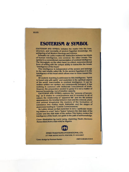 Vintage Paperback - Esoterism & Symbol - R.A. Schwaller de Lubicz - 1985