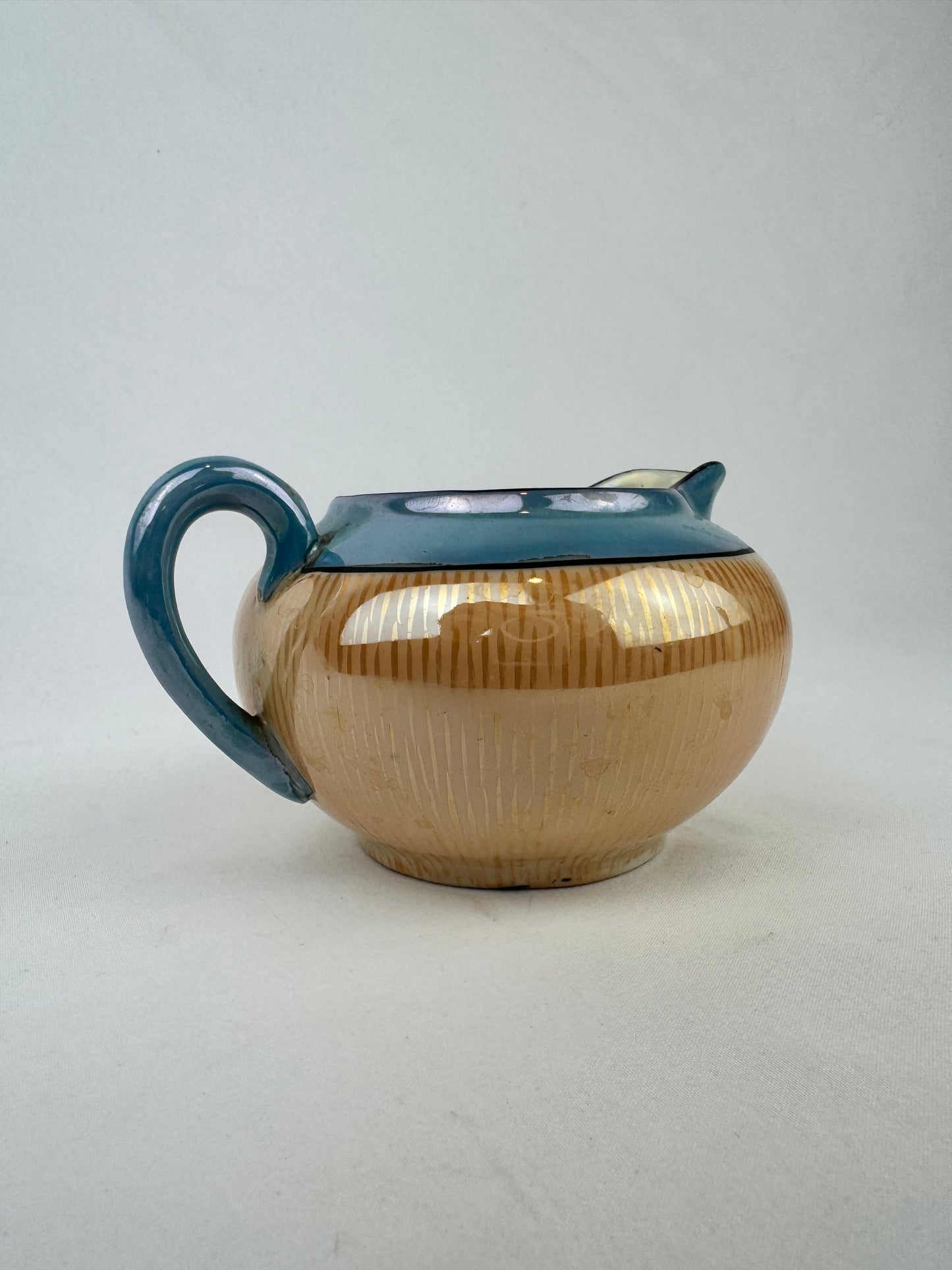 Vintage Blue and Peach Lustreware Creamer - Made In Japan