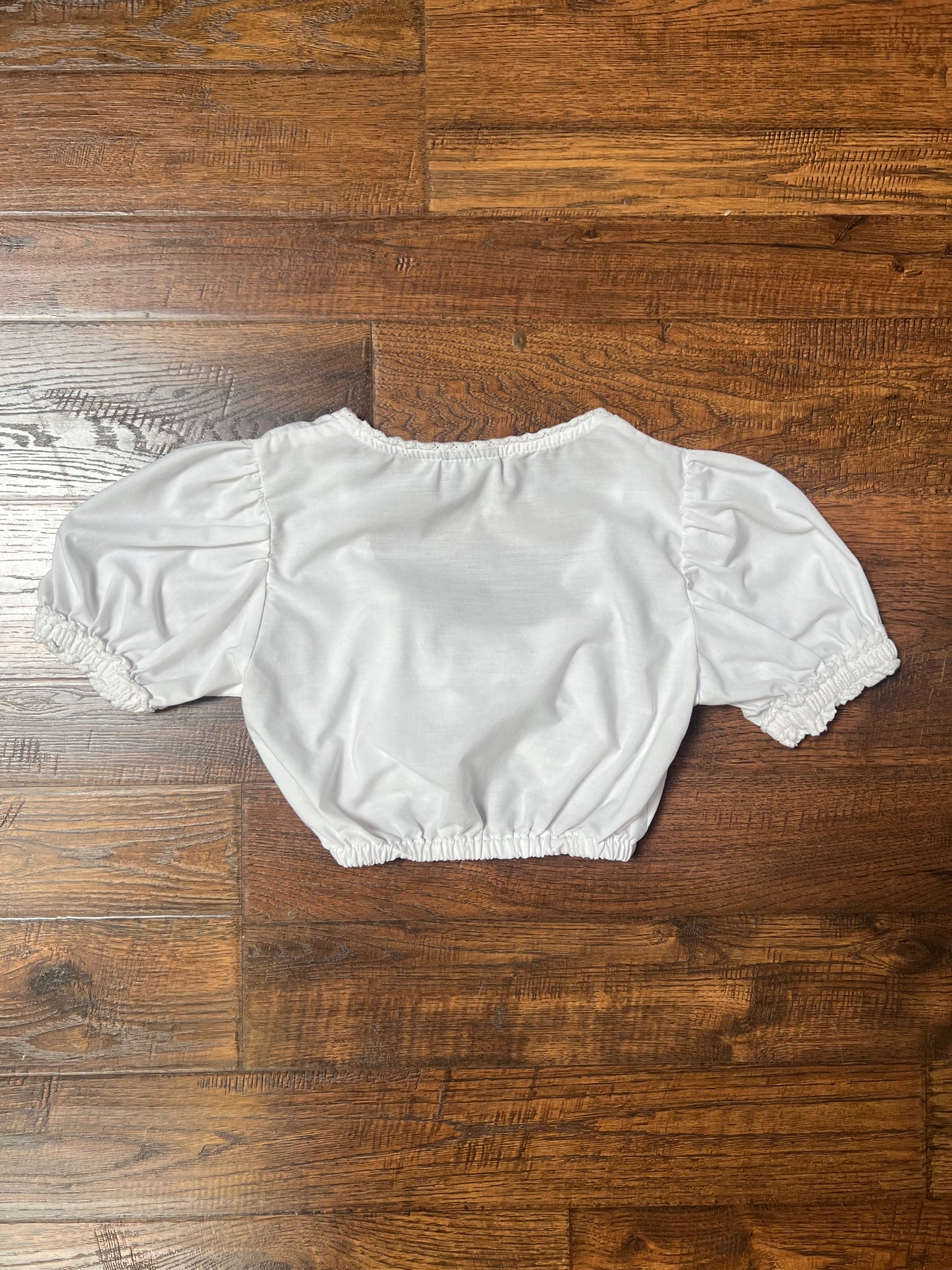 Vintage Clothing - Drindl Blouse with Puff Sleeves - White - X-Small - Stockerpoint