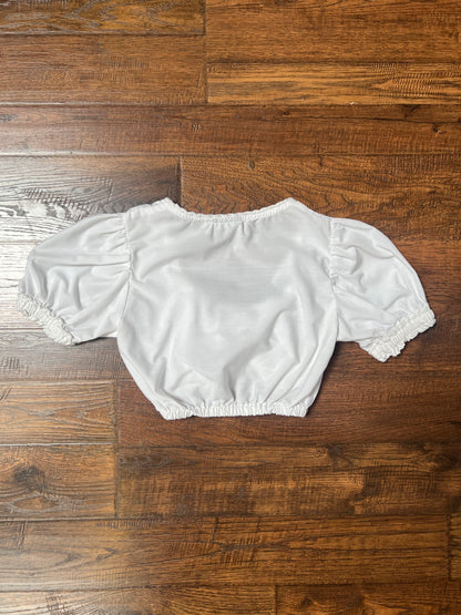 Vintage Clothing - Drindl Blouse with Puff Sleeves - White - X-Small - Stockerpoint