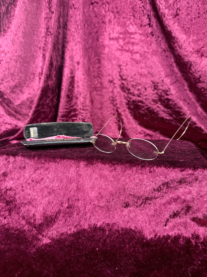 Antique Gold Filled Pince-Nez Eyeglasses – Rimless Spectacles with Chinn-Beretta San Francisco Case