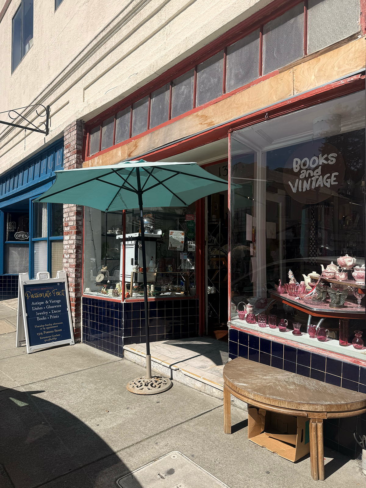 Outside The Passionate Feast Vintage in Crockett California