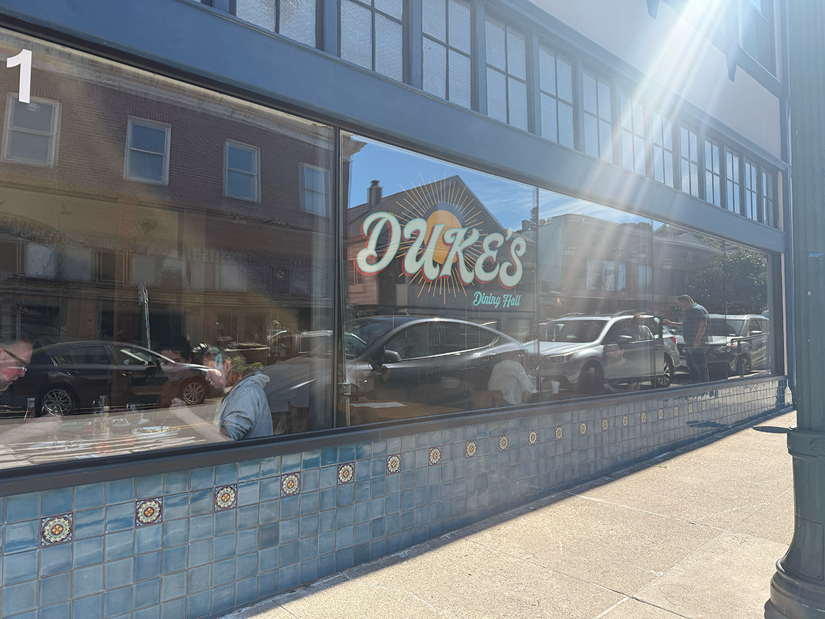 Outside Dukes Dining Hall in Crockett California