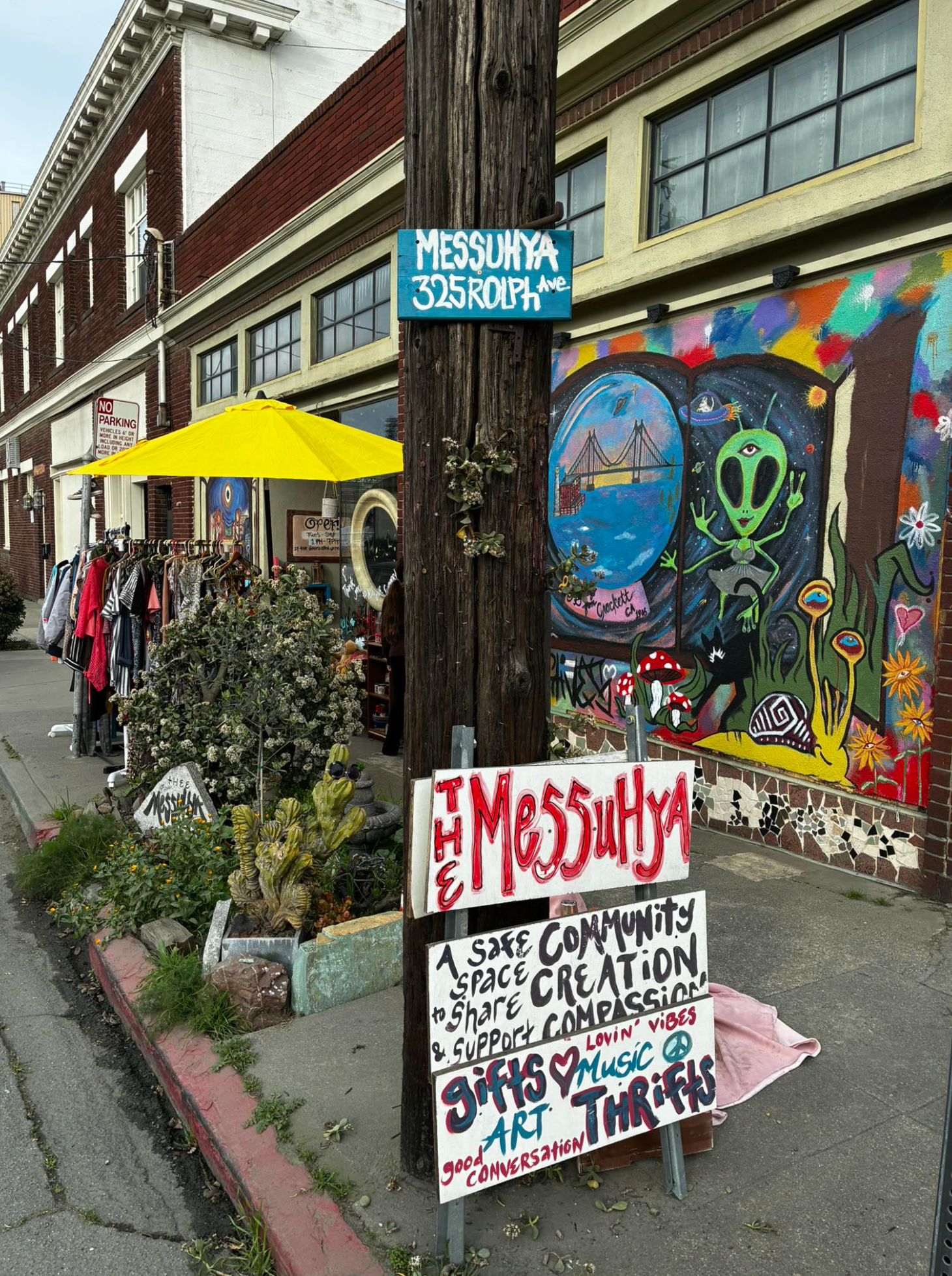Outside Messuya in Crockett, California