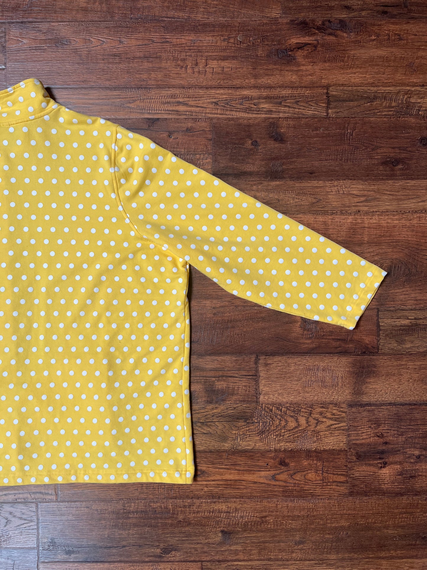 Vintage Clothing - Lightweight Jacket - Yellow with White Polka Dots - 3X-Large - Quacker Factory